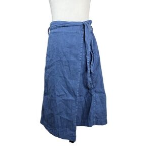 Massimo Dutti linen wrap midi length skirt